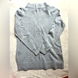 Loft Gray Flecked Mock Neck Tunic Sweater
